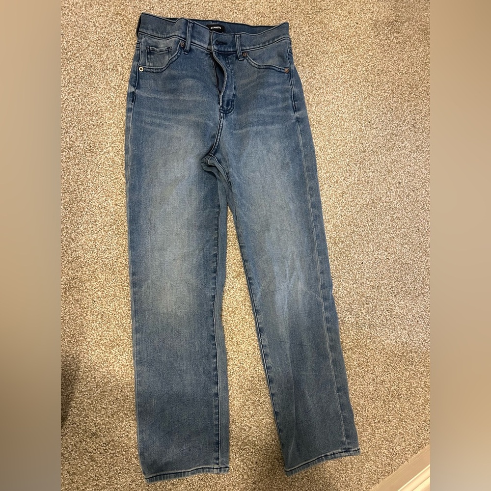 Express Modern Straight, Super High Rise Jeans